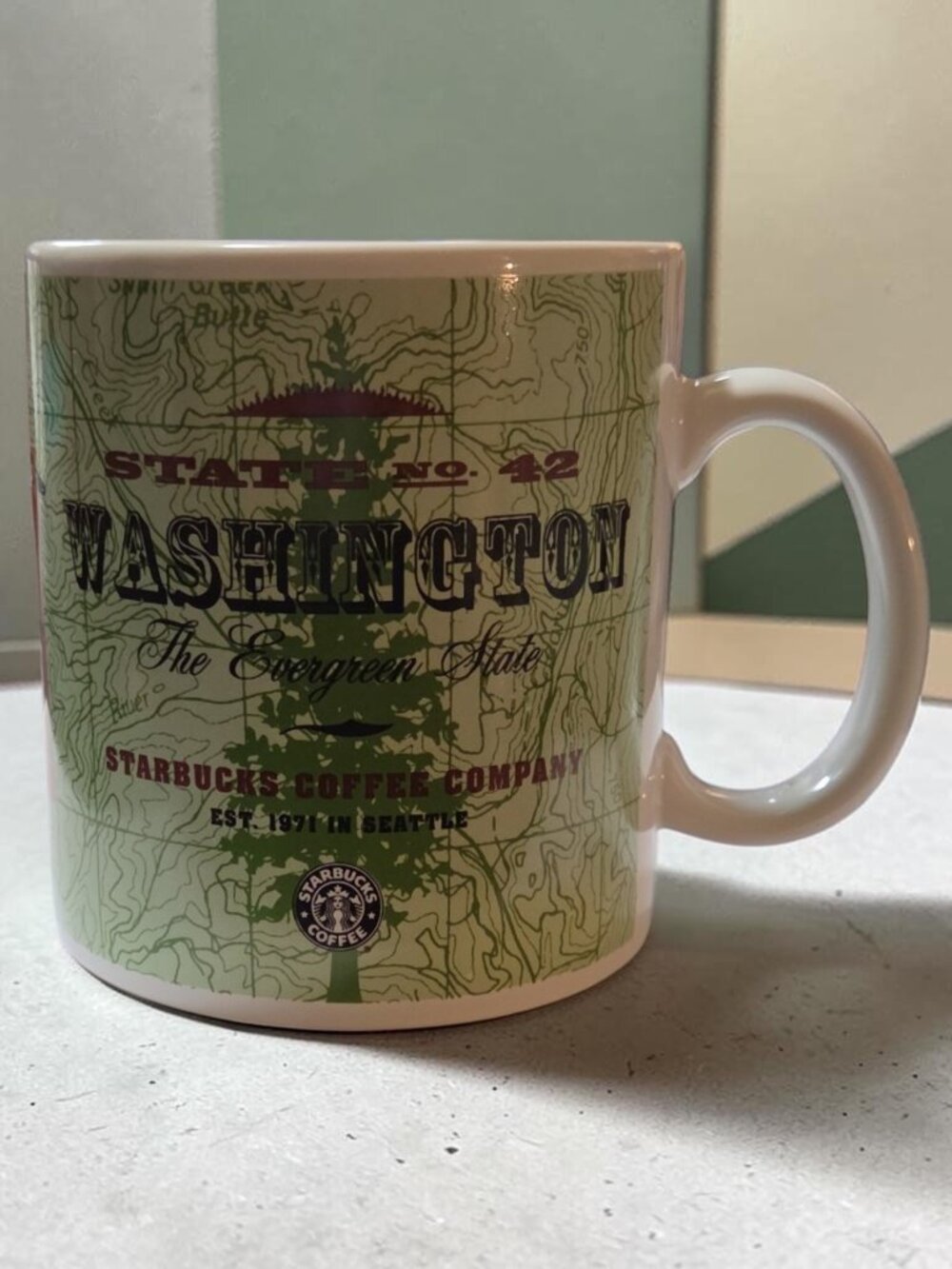 Starbucks 20oz State Series No 42 "Washington" Ceramic Mug 1999